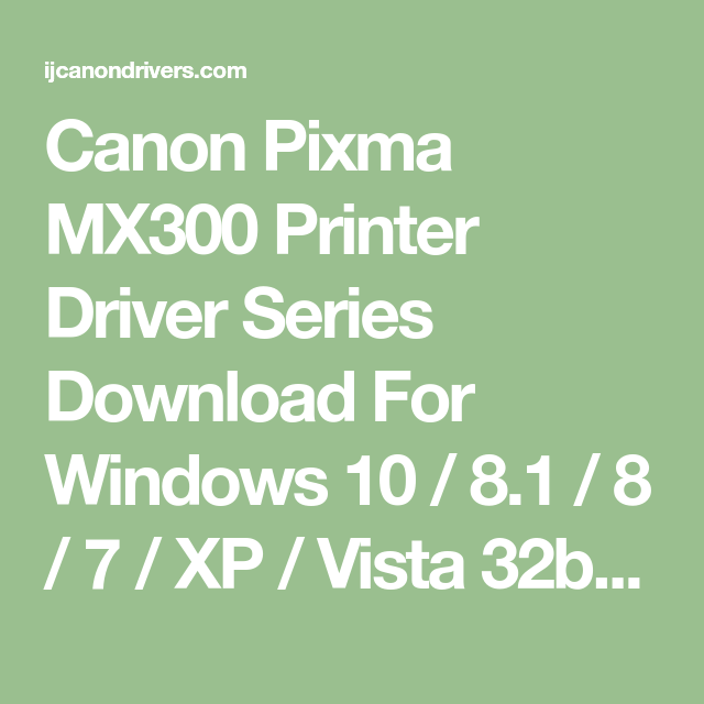 Canon mx300 driver
